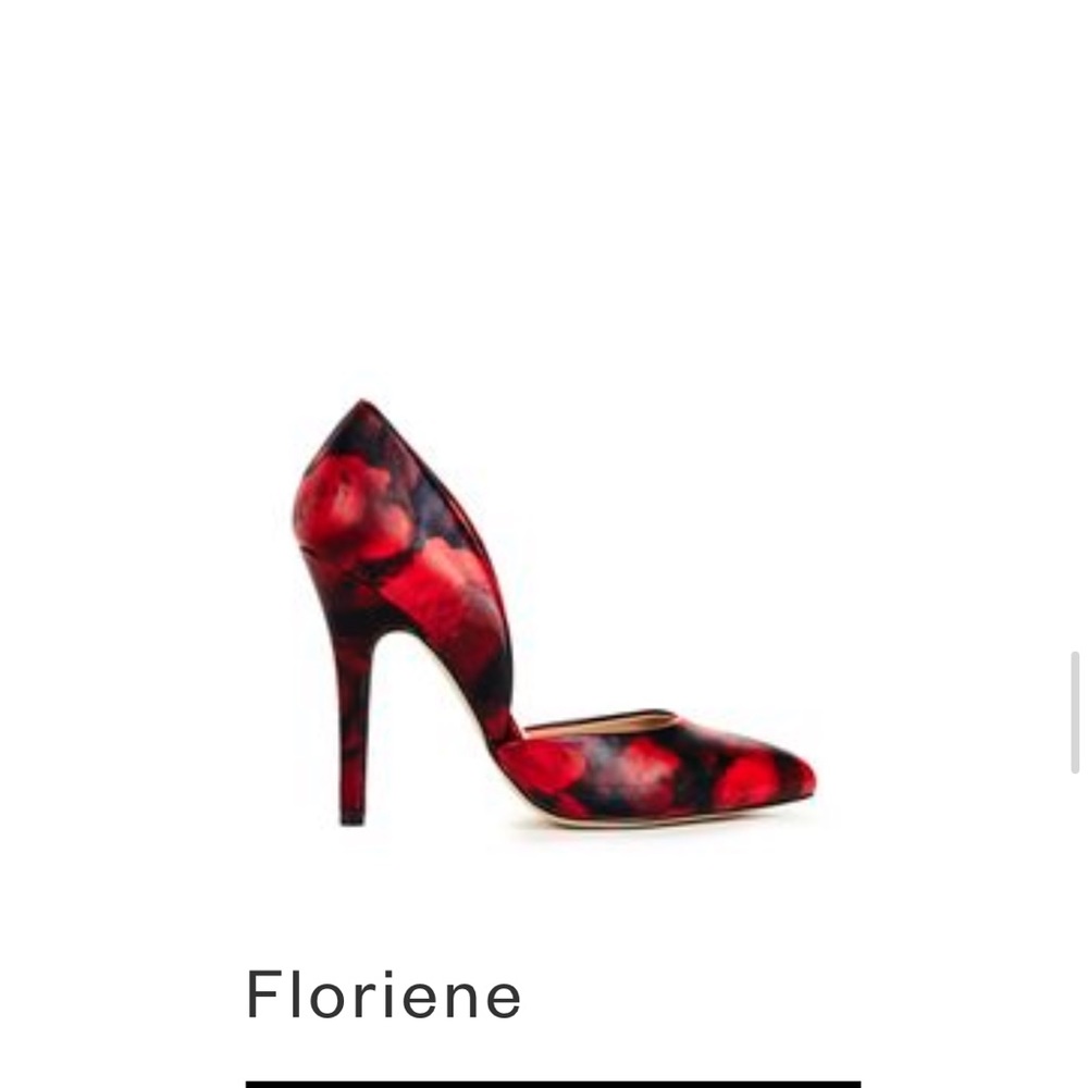 Floral Stilettos Red and Black size 9